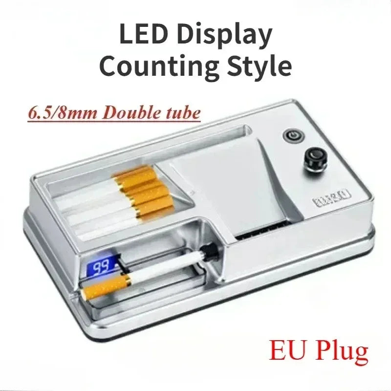 Auto Cigarette Maker Tools Hot Infrared Electric Cigarette Rolling Machine 6.5/8mm Dual-use Tube Injector Roller Tobacco Filling