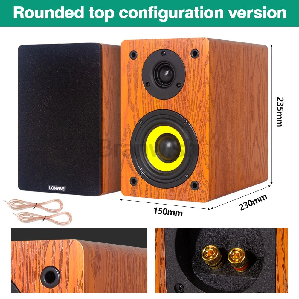 120W High-power High-fidelity Speaker Home HIFI Fever Passive Audio Home Theater Bookshelf Desktop Surround 4 Inch Speakers