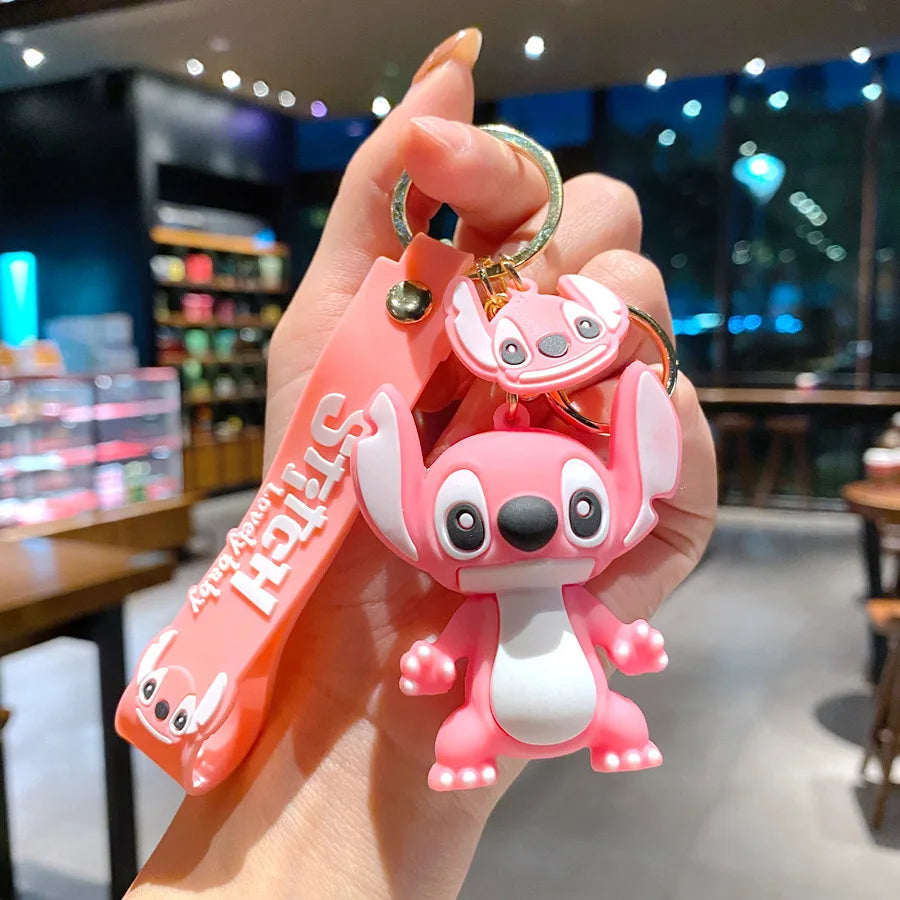 Stitch Keychain 3d Cartoon Stereo Pvc Doll Car Key Ring Bag Pendant Fashion Creative Hanging Ornament Bulk Wholesale Surprise