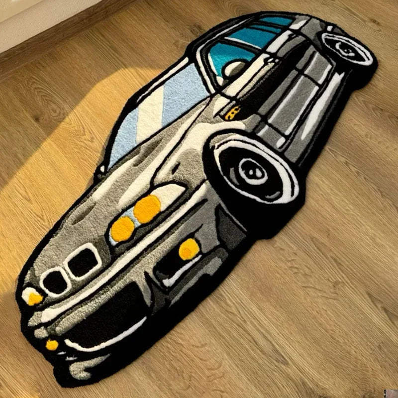 VIKAMA Car Themed Rug Boys Room Soft Plush Floor Mat Bedroom Play Mat Kids Gift