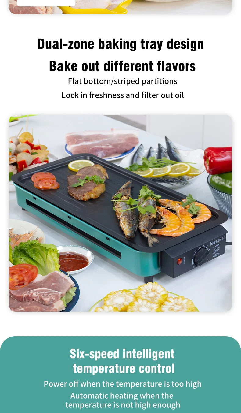 Multifunctional Electric Baking Tray Koekenpan Niet-Plakkerige Grill Geroosterde Pan Fornuis Barbecue Keuken Tool 220V