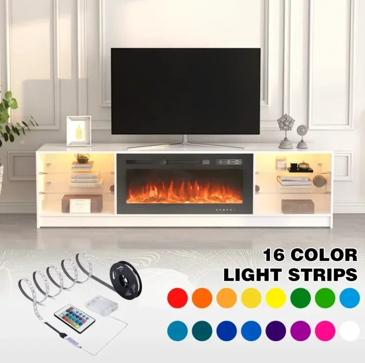 High-Gloss TV with LED Lighting