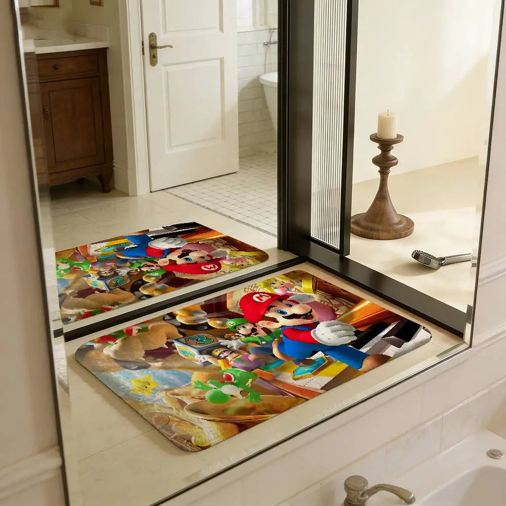 Super Game M-Marios Door Mat Kids Room Bedroom Decoration Balcony Anti-Slip Doormat Living Room Doormat Area Rug
