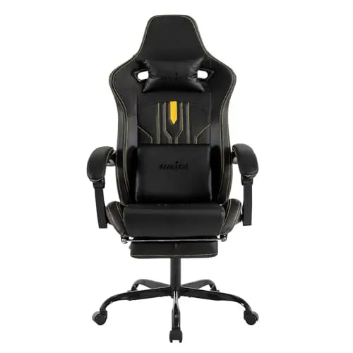 Gaming Chair with Footrest Ergonomic Computer Chair Massage Lumbar Cushion, Racing Video Game Chair Adjustable Rocker