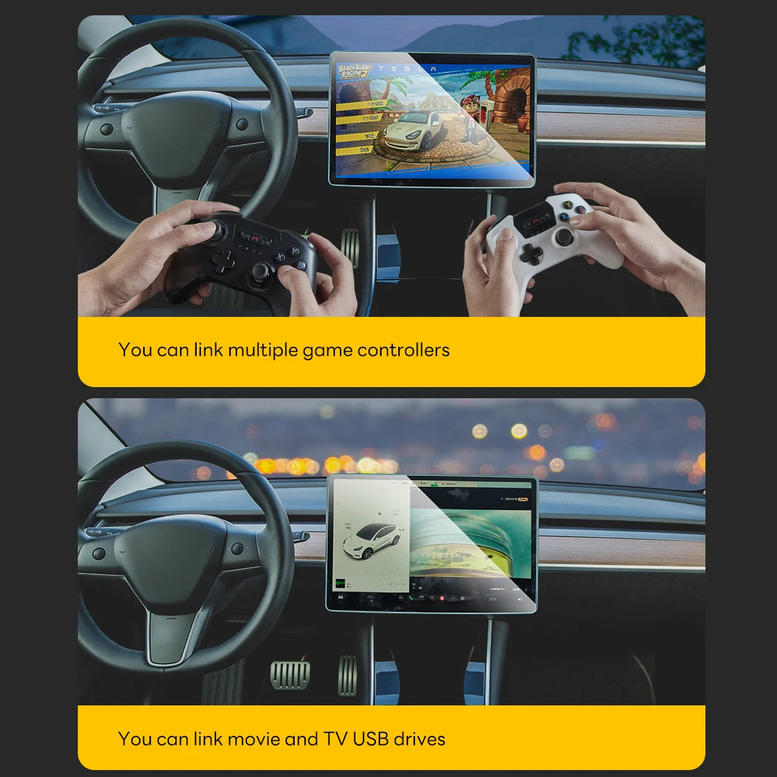 TESY Glovebox USB Hub For Tesla Model YL Y Juniper Launch Model 3 Highland Type-C Digital Splitter Data Transmission Station