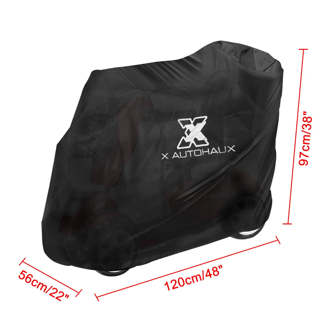 X AUTOHAUX Motorbike Mobility Scooter Cover Dustproof Waterproof Rain Protection 210D Oxford 183x76x158cm 170x61x117cm