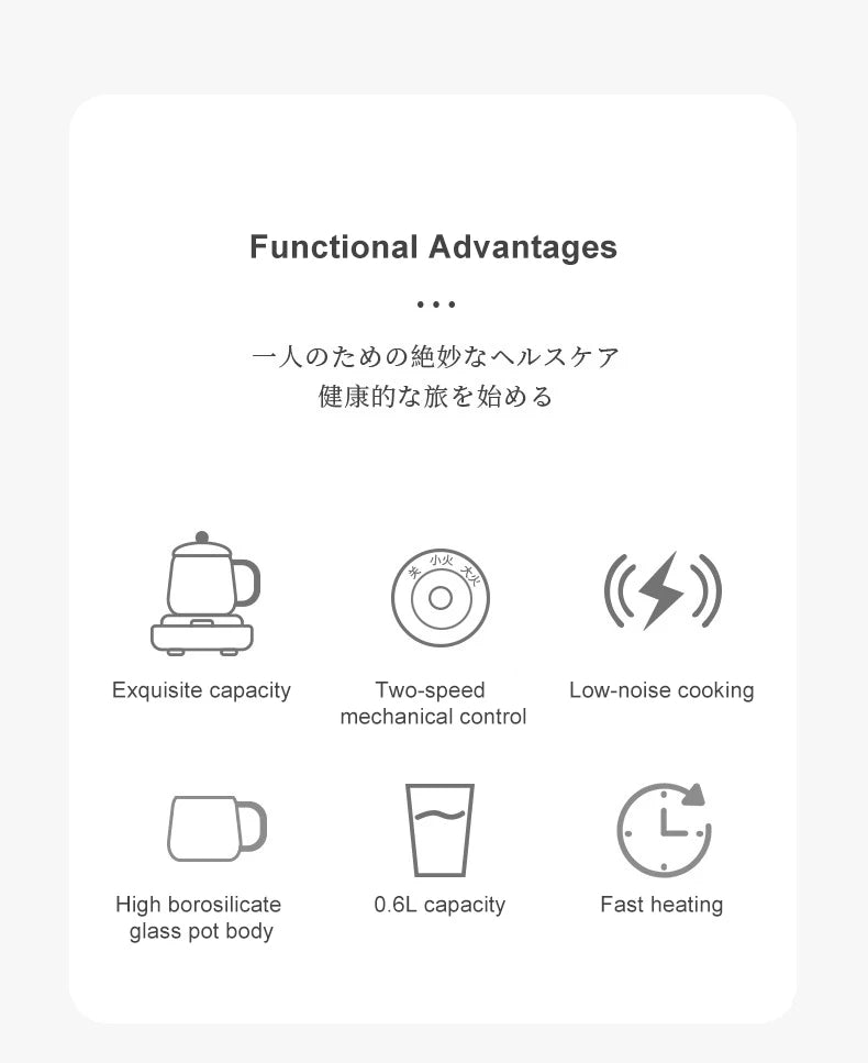 600ml Multifunctional Mini Health Pot Electric Stew Cup Tea Maker Heating Cup Fully  Bird Nest Stew Cup Home Office Gift