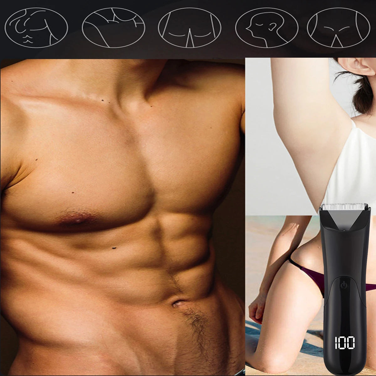 Man Body Hair Trimmer Epilator Groin Trimer For Man Beard Shaver Chest  Hair Epilator Armpit Hair Shaver Arms Legs Hair Razors
