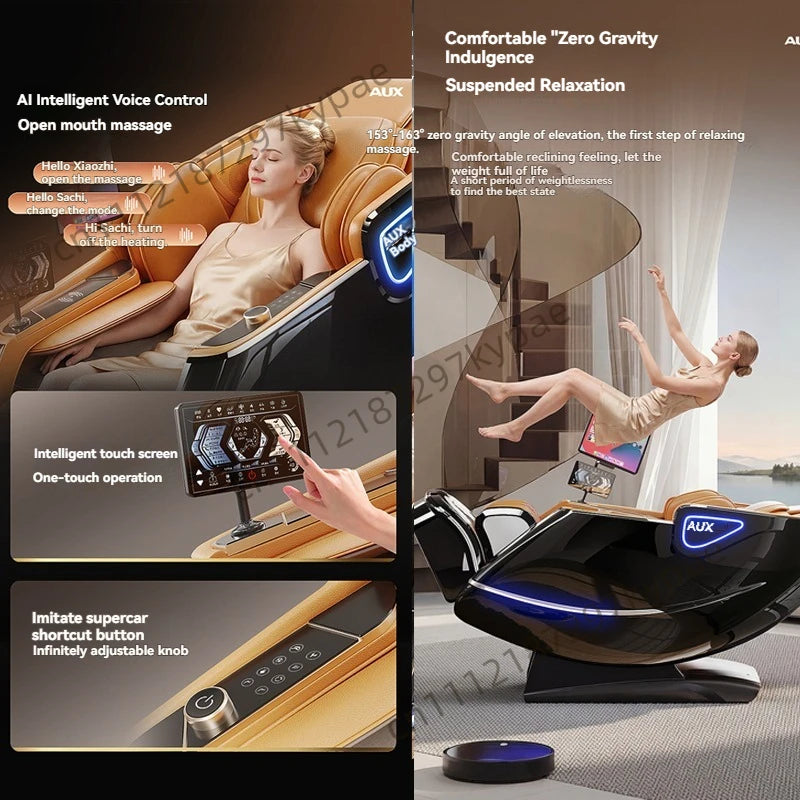 New 6D+6D Home Smart Massage Chair Full Body Electric 6D Jade Deep Stretch SL-Track Zero Gravity Recliner with Body Scan Heated