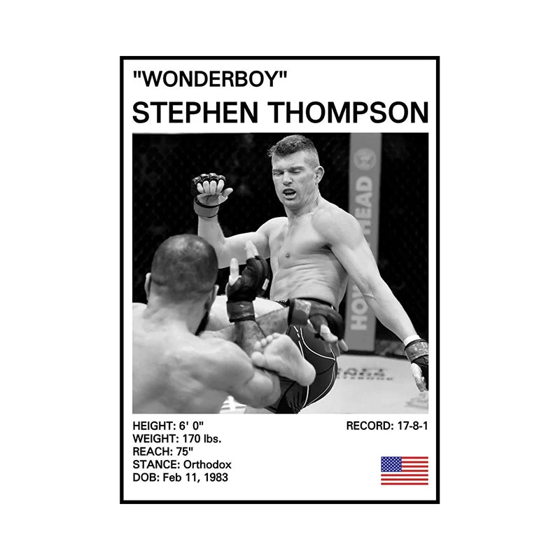 no frame Black and White Boxing Legends Canvas Poster Boxing Inspirational Canvas Painting Print Wall Art for Gym Bedroom Home