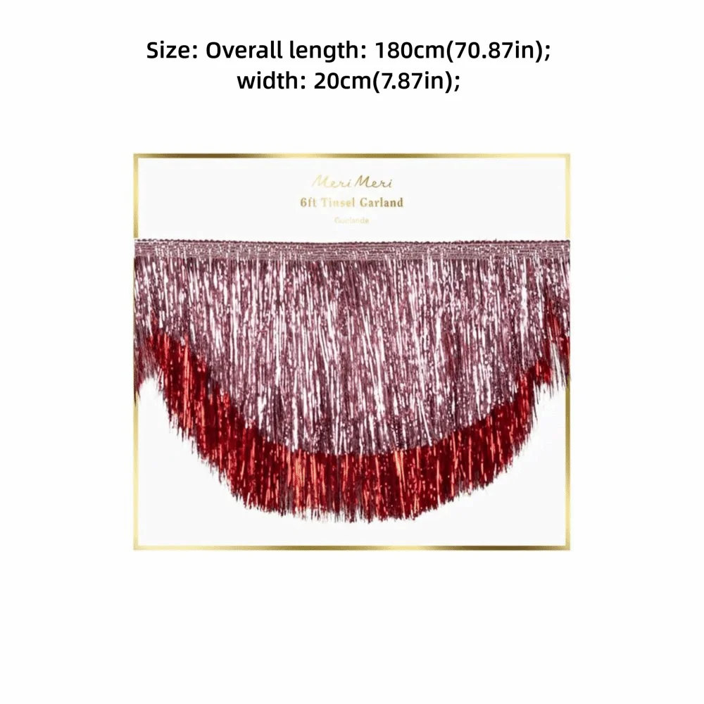 Multicolor Drizzle Garland Encryption PET Metallic Foil Fringe Thickening Background Ornament Tassel String Party Supplies