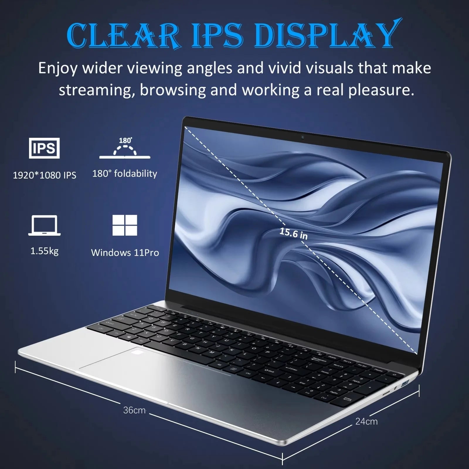 Experience powerful performance on the go with this ultra-slim 15.6" laptop—featuring an Intel N95 processor, massive 32GB RAM, 2TB (2048GB) storage, a long-lasting 7500mAh battery, Windows 11 Pro, fingerprint unlock, and gaming-ready specs!