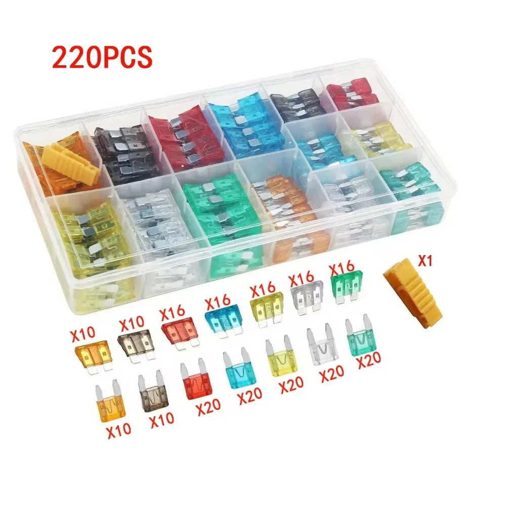 100pcs Standard Car Fuses 2A 3A 5A 7.5A 10A 15A 20A 25A 30A 35A Free Matching Choice Car Fuses Blade Fuses for RV/Truck/SUV