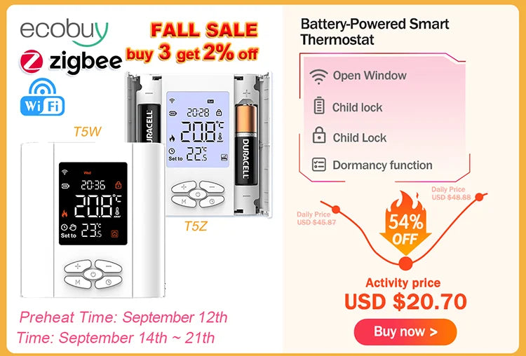 Take control of your home’s warmth with this digital thermostat—battery-powered and programmable for precise heating temperature management with your gas boiler!