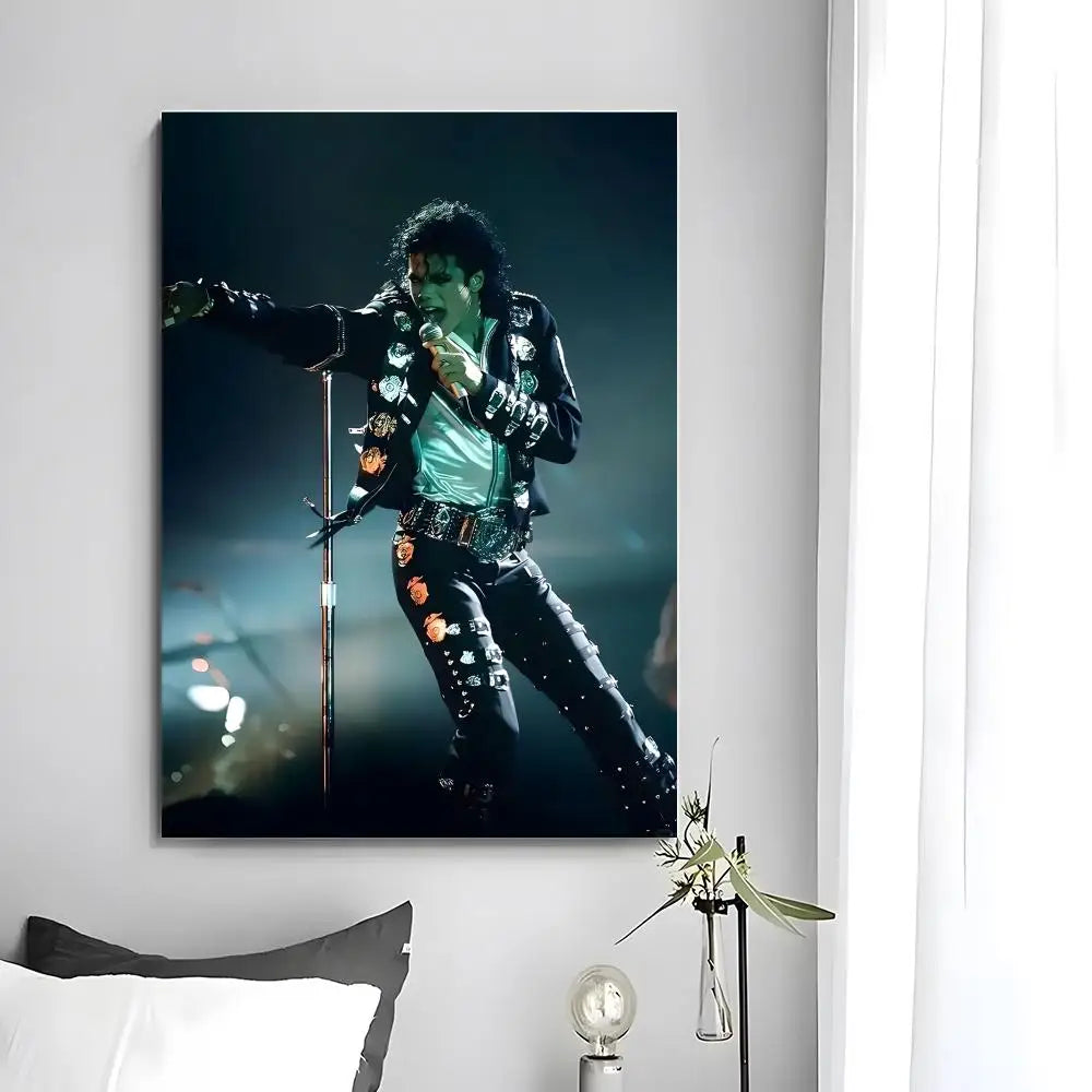 Star M-Michaels Jacksons Poster  Self-adhesive Art Waterproof Paper Sticker Coffee House Bar Room Wall Decor
