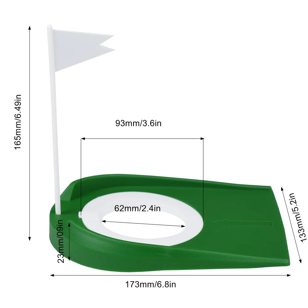 Golf Putting Cup with Flag, Portable Putting Practice Aid, Adjustable Indoor Outdoor Training Hole, Home Courtyard Golf Accessor