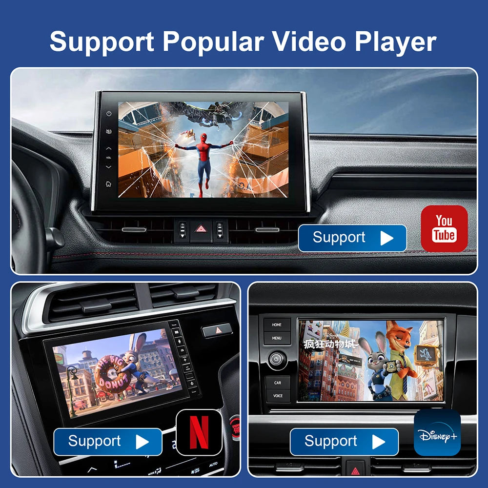 New Carplay Ai Box Wireless Android Auto Wireless Carplay Adapter TV Box For Netflix YouTube Car Intelligence Systems