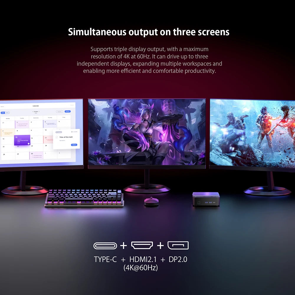 AMD Ryzen 7 7735HS 680M Chatreey AN3P Mini PC  Gaming Desktop Computer with WiFi 6/Bluetooth 5.2//HDMI/DP