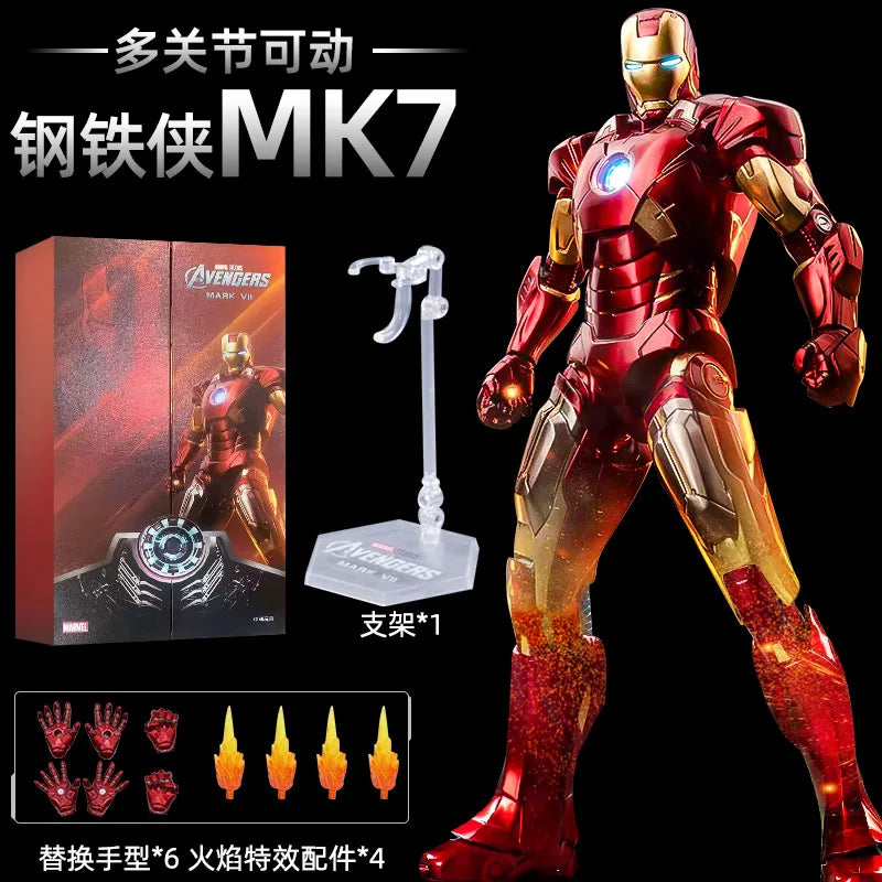 ZD Toys Iron Man MK1 MK2 MK3 MK4 MK5 MK6 MK7 MK42 MK43 MK45 MK46 War Machine Movie Action Figure 7 Inches Adult Collectible Toys