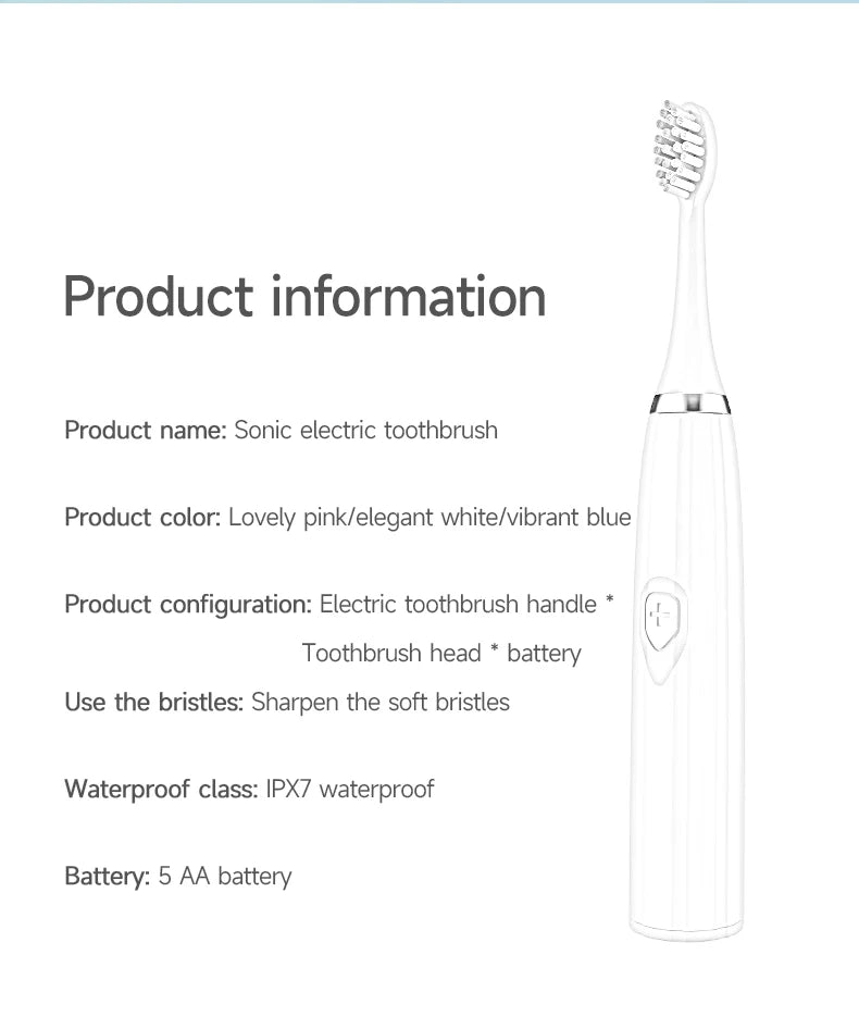 Maintain a bright smile with this electric toothbrush for adults—offering effective cleaning, easy handling, and advanced brushing technology!