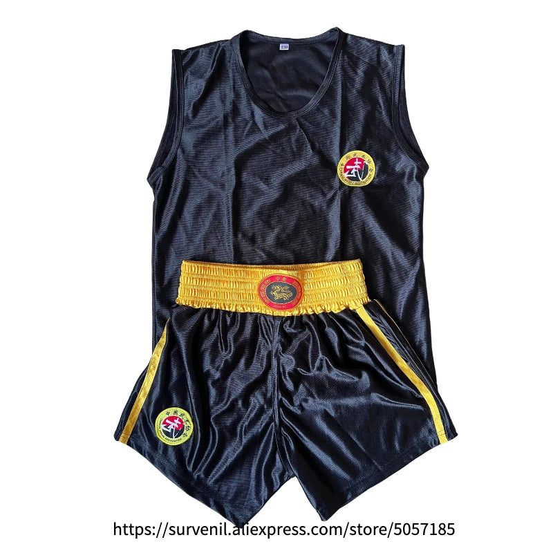 Muay Thai Shorts Quick Dry Boxing Clothes Men Women Kids Sanda Wushu Uniform Gym Martial Arts MMA Suit Boxing Shorts and Vest