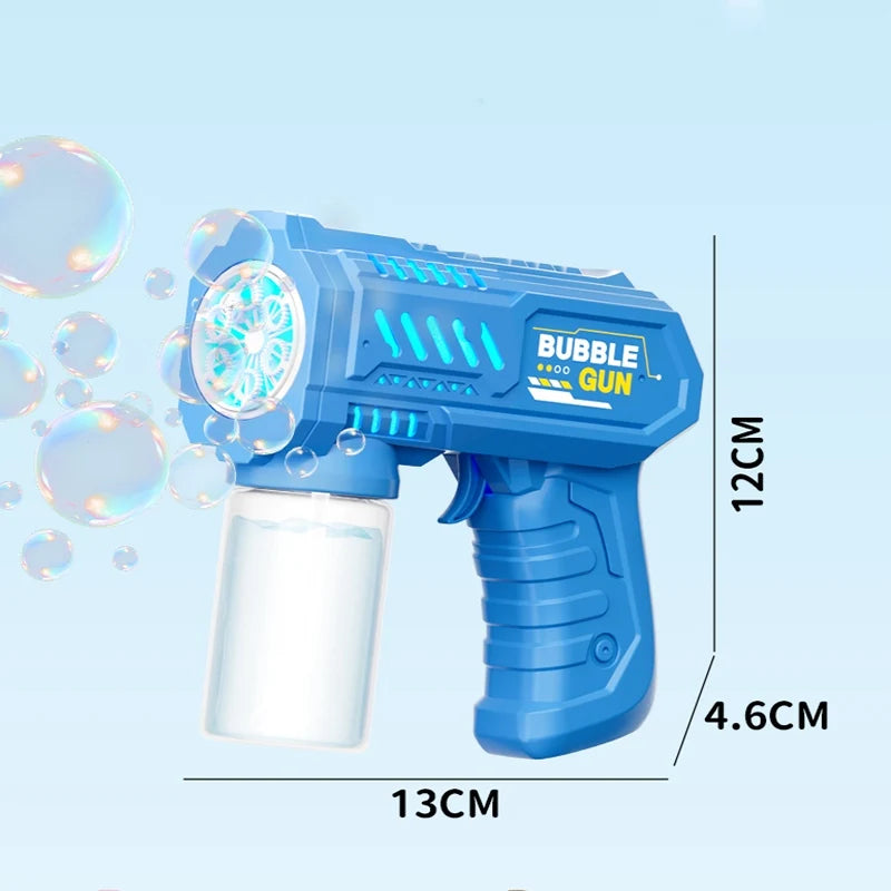 6 Holes Bubble Machine Electric Bubble Gun with Light  Automatic Bubble Blowing Toys Kids Soap Blower Summer Outdoor Game Toy
