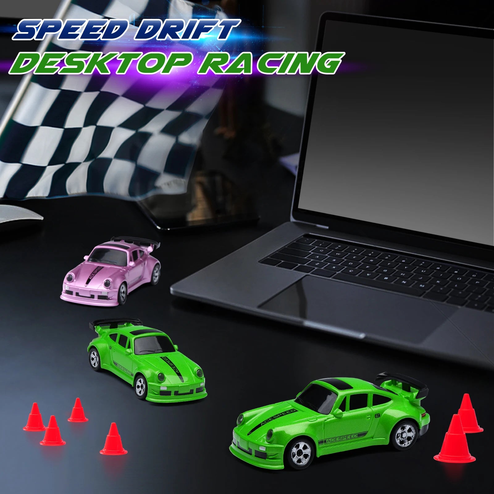 1/64 2.4G Desktop Mini High Speed Drift Car 4WD Remote Control Full Proportion Racing Car Toy GTR Race Model Boy Toy Gift