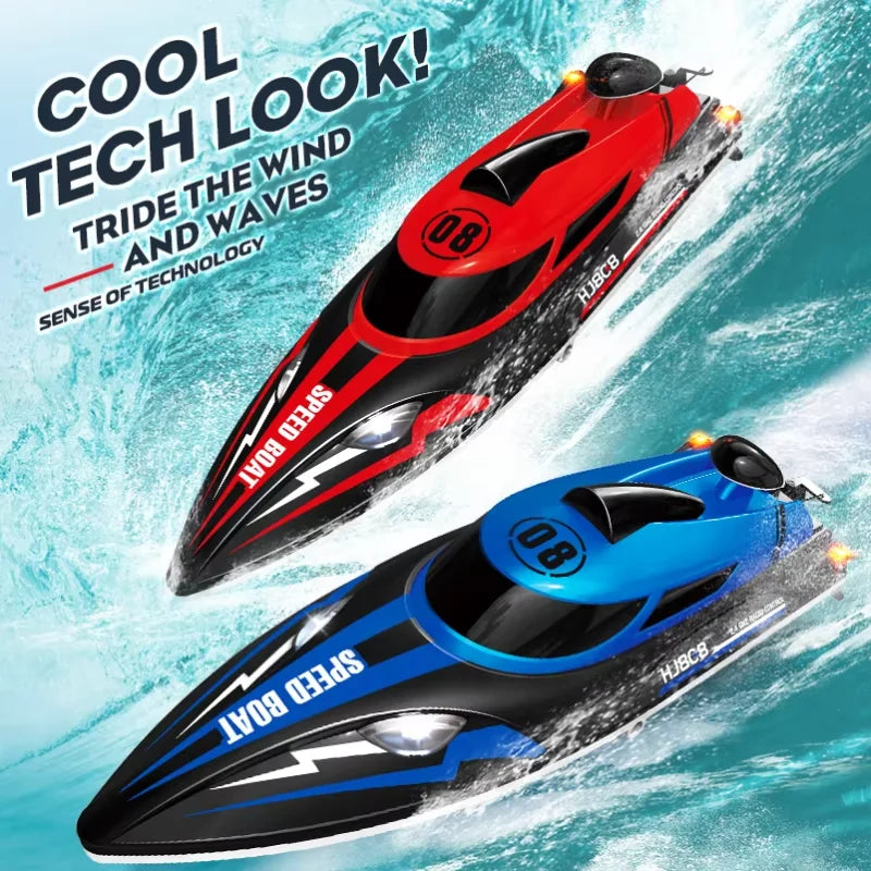 HJ808 RC Battery Boat 2.4Ghz 25km/h High-Speed Remote Control Racing Ship Water Speed Boat Children Model Toy Gift