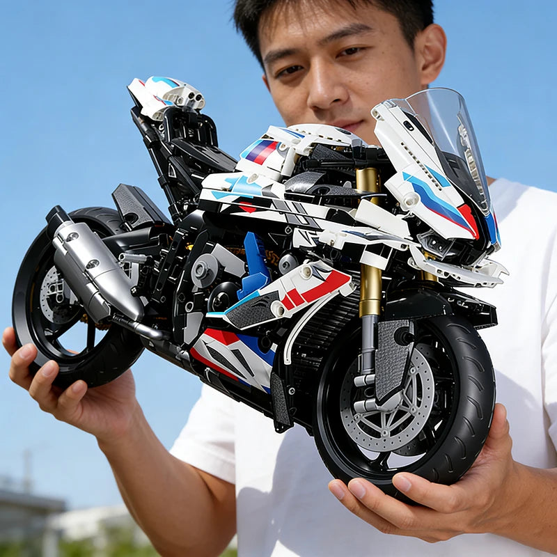 2000pcs Racing Motorcycle V4S Building Blocks Set,1:5 Sports Car Model Kit,STEM Bricks Toys for Teens Adults,Gifts for Boys Girl
