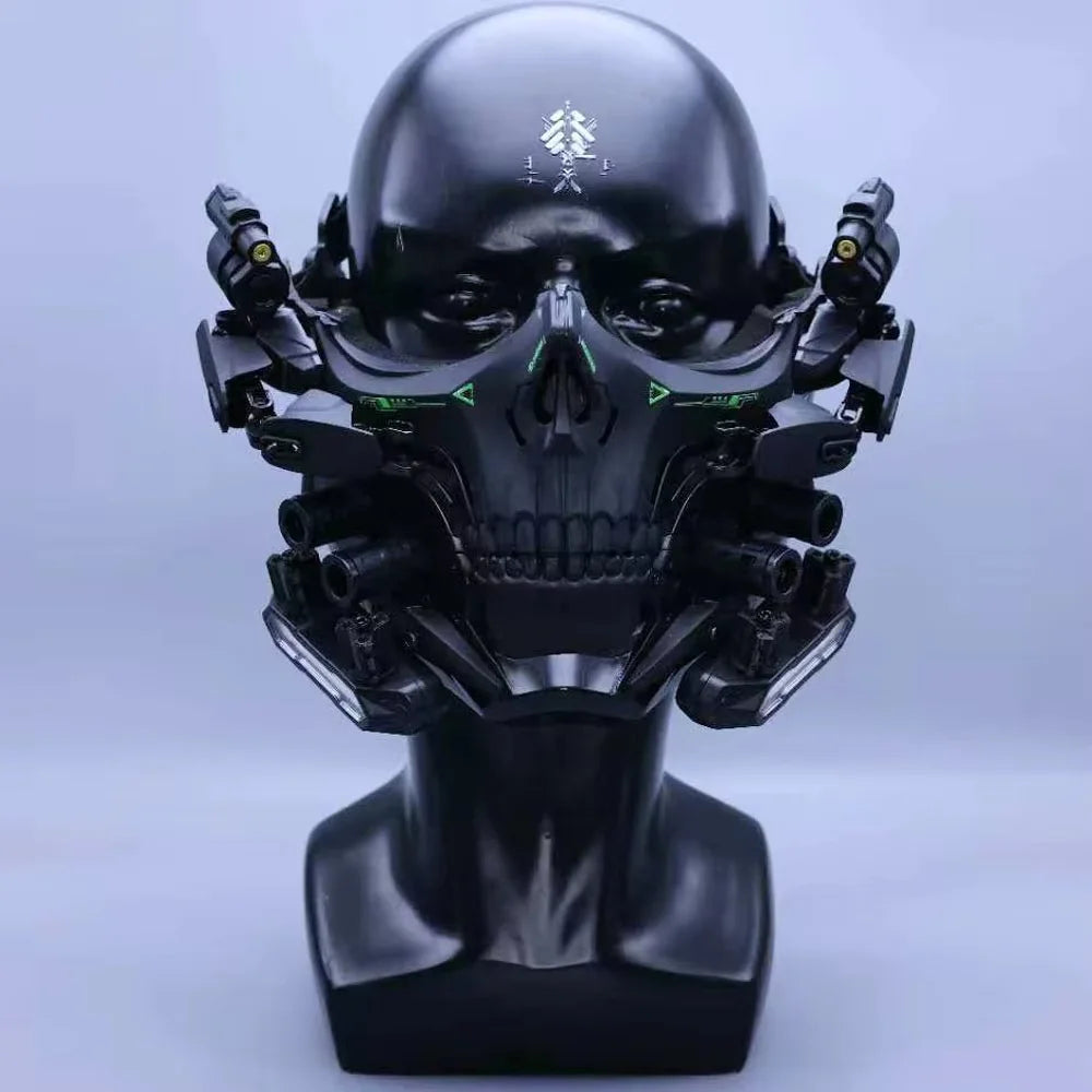 Cyber Punk Skeleton Mask With Lighting