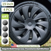 4PCS for Tesla Model Y 2025-2026 Juniper 19 Inch Smooth Style Hubcap Hub Cap Full Rim Cover Replacement Wheel Cap Accessories