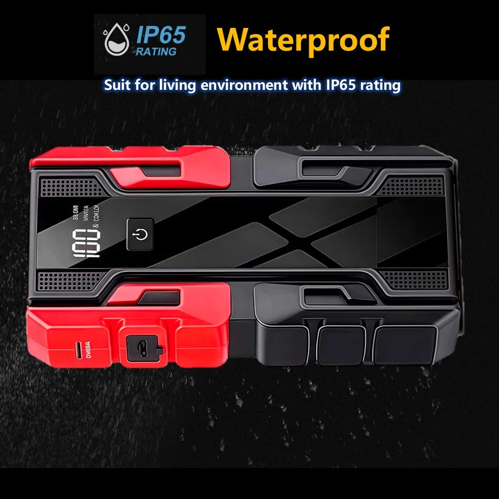 Boost your ride with this upgraded portable car jump starter battery pack—compact, powerful, and ready whenever you are!