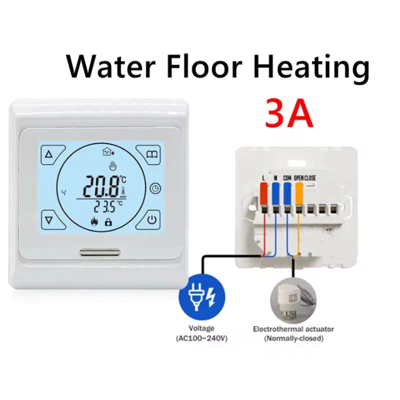 Maintain perfect comfort with this heat electric room thermostat—compatible with water and gas boilers for precise floor heating temperature control!