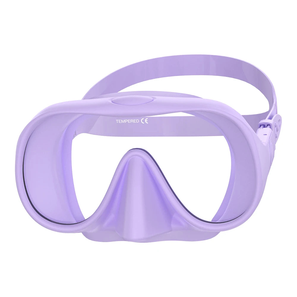 Frameless Diving Mask HD Panoramic Ultra Wide View Tempered Glass Snorkeling Swimming Goggles Suitable for Adults