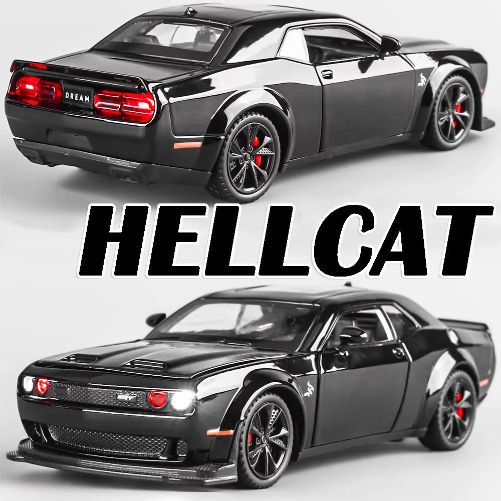 1:32 Hellcat Tomahawk Model Toy Supercars Alloy Diecast Sound Light Doors Opened Pull Back Simulation Sports Car Toys for Kids