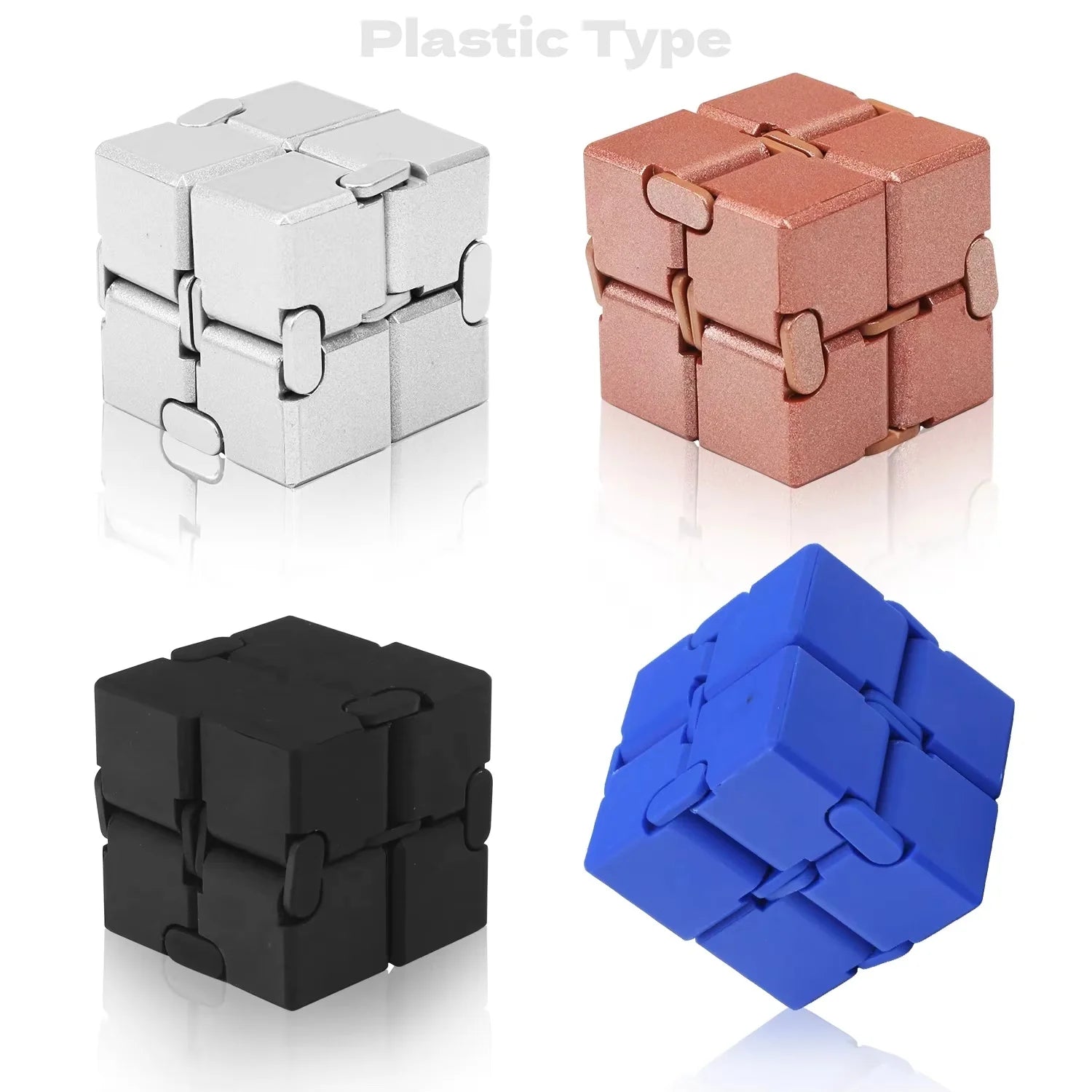 Alloy&Plastic Infinity Cube Fidget Toy Ultra-Durable Sensory Stress Reliever for Adults & Kids Anxiety Relief Gift