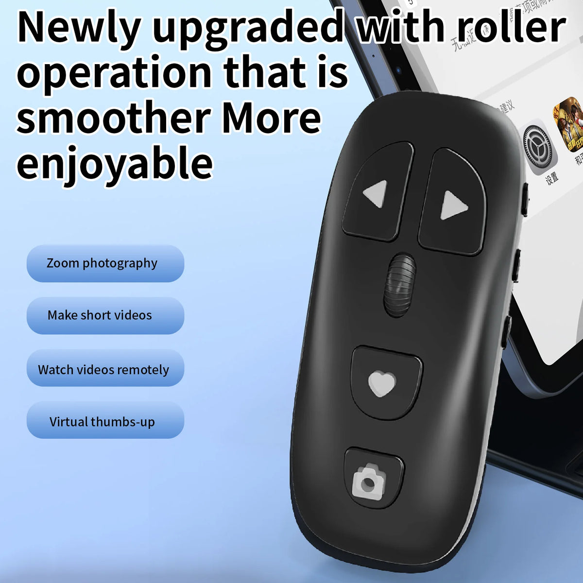 Bluetooth Selfie Remote Control for Mobile Phone App Page Turner Bluetooth Scrolling Camera Video for Tik Tok E-book Type C