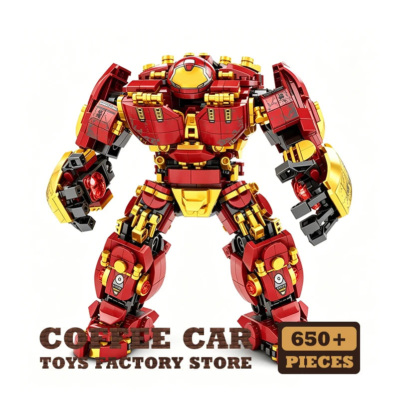 Mecha Iron Robot Bricks MOC Set Mechanical Hero Warrior Building Blocks Assembly Toys  Creative Action Figure Model Friend Gifts