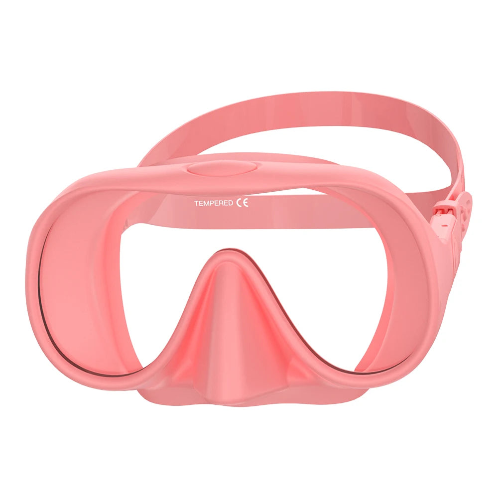 Frameless Diving Mask HD Panoramic Ultra Wide View Tempered Glass Snorkeling Swimming Goggles Suitable for Adults