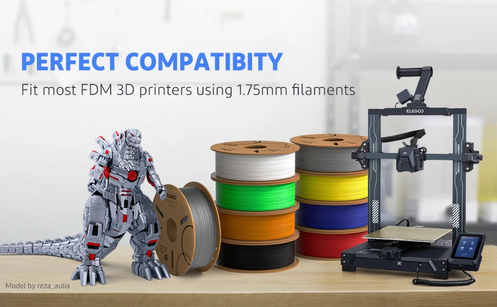 ELEGOO 1.75mm PLA Filament 1kg Plastic 3D PLA for 3D Printer Consumables Material for FDM 3D Printer NEPTUNE 3 PRO