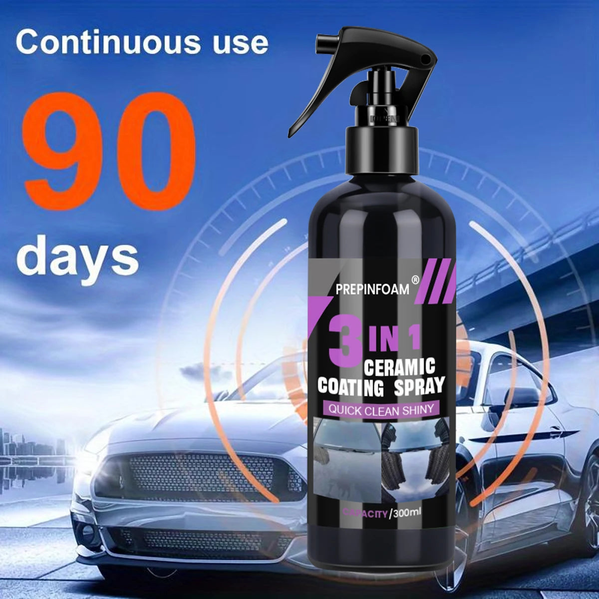 3 in 1 Car Ceramic Liquid Coating Spray Nano Crystal Hydrophobic Layer Polishing Agent High Gloss Paint Protection Wax Car Care