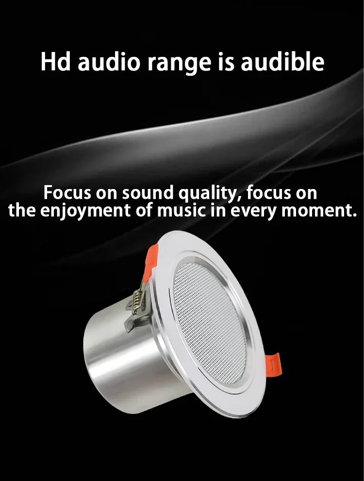 12W Mini Ceiling Speaker Stereo Home Theater Background Music System Public Address In-wall Loudspeaker Bathroom Kitchen Hotel