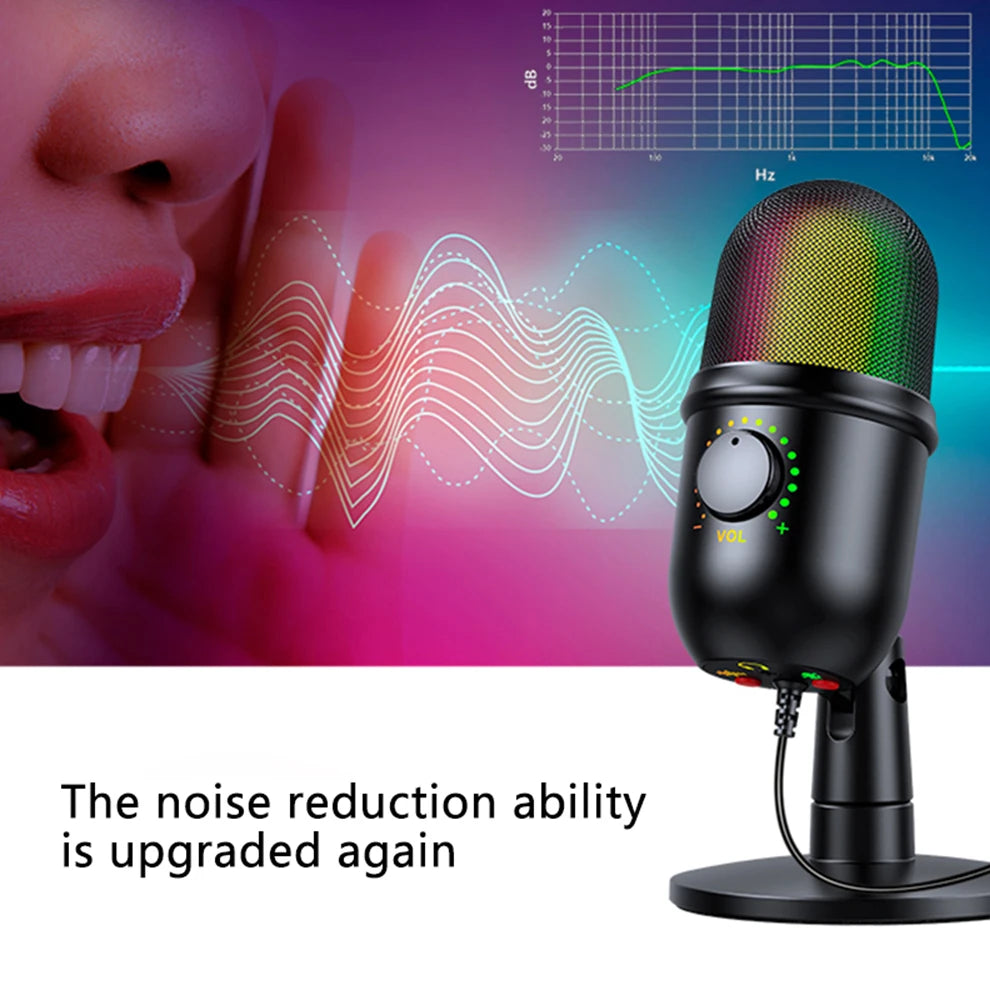 USB Microphone Studio Professional Condenser Microphone for PC Computer Recording Streaming Gaming Karaoke Singing Mic