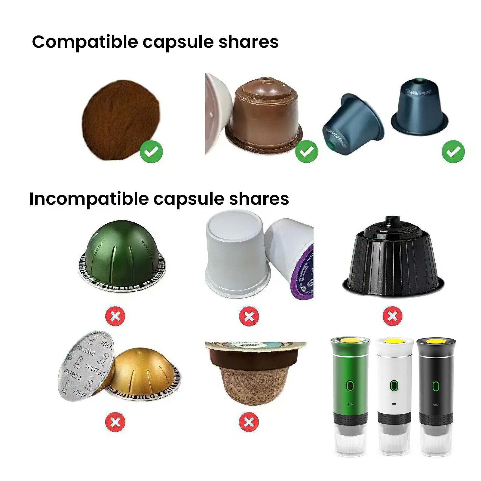 3-in-1 Wireless Electric Portable Espresso Coffee Machine for Car & Home Camping Coffee Maker Capsule Powder Travel Coffee Maker