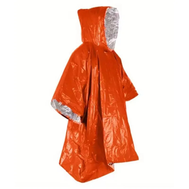 1PC Outdoor First Aid Survival Raincoat Camping Wilderness Emergency Insulation Warm Gear Body Protection Survival Blanket