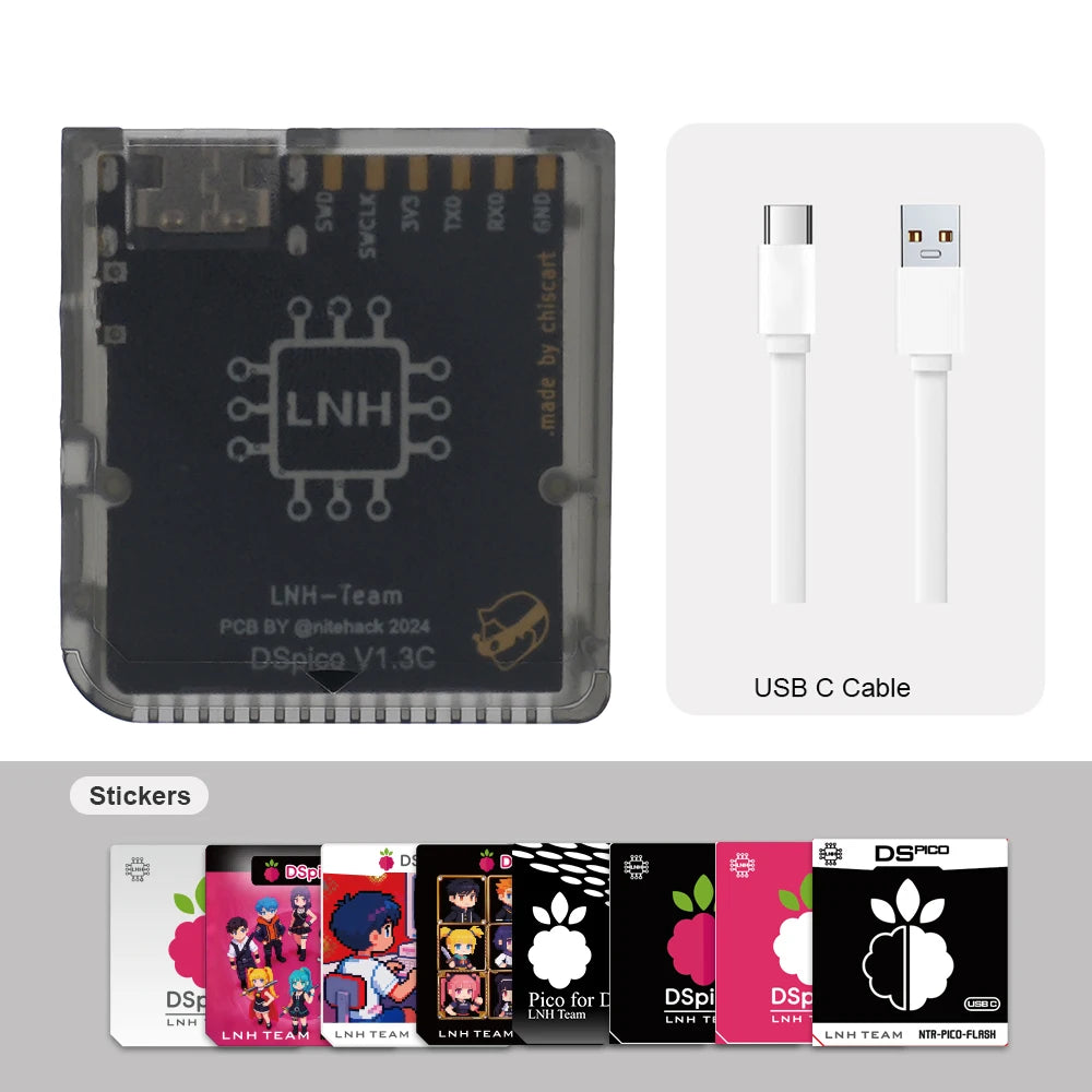 Chiscart  DSpico USB C Version Game Cartridge For NDS NDSL DSi 3DS Consoles