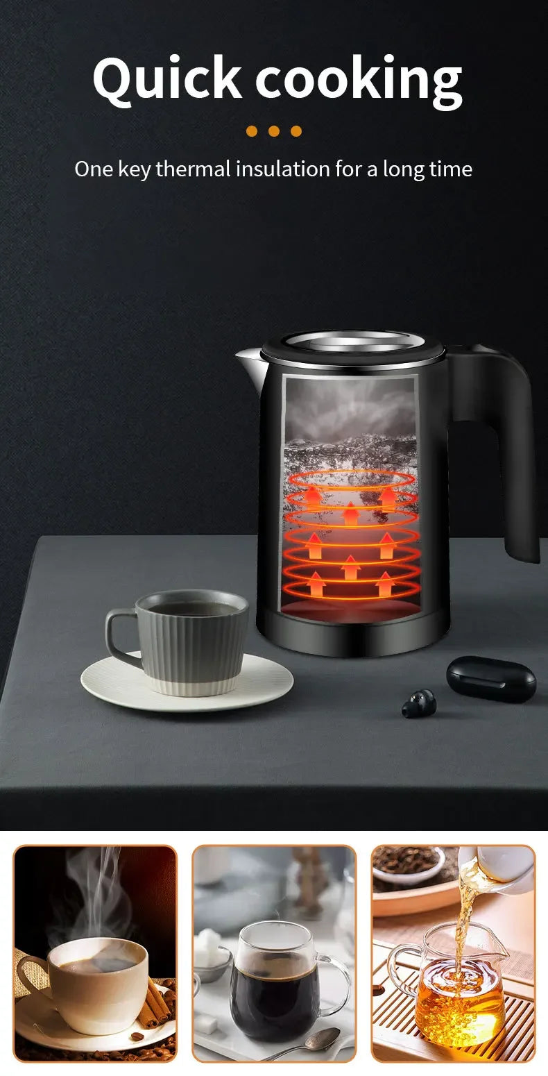 Portable 500ML Travel Electric Kettle Tea Coffee Stainless Steel Water Boiler Pot For Hotel Family Travel kitchen Smart kettle