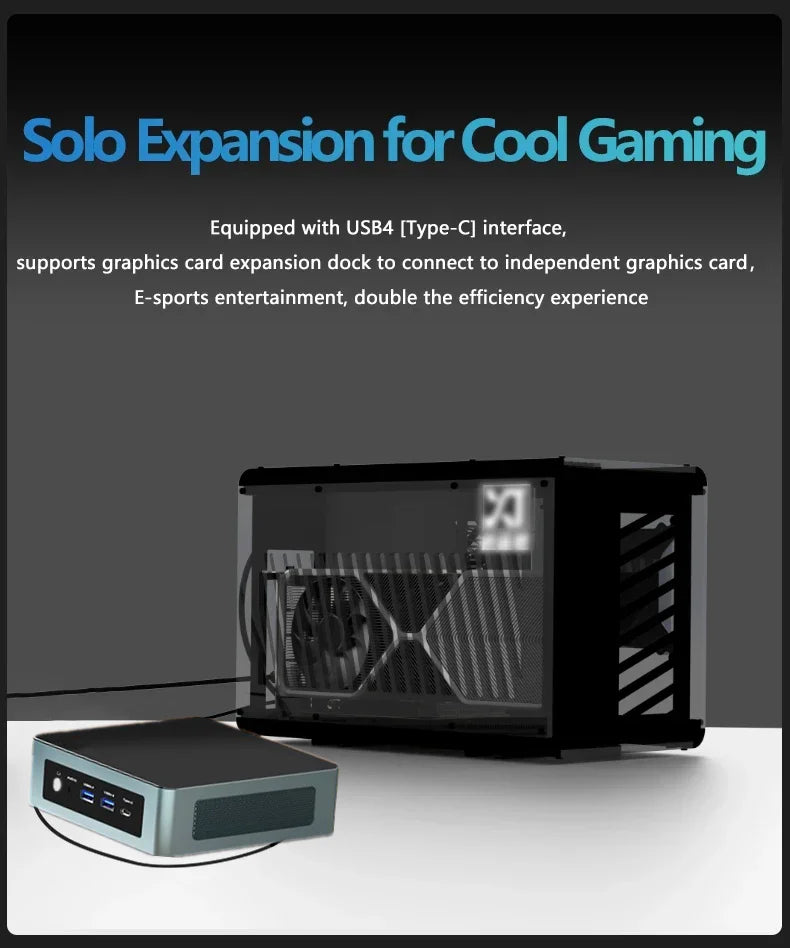 AMD Mini PC Gamer Ryzen 9 6900HX Ryzen 7 6800H ES 2xDDR5 2xLAN 2.5G NVMe USB4 WiFi6E Windows 11 Pro Desktop Mini Gaming Computer