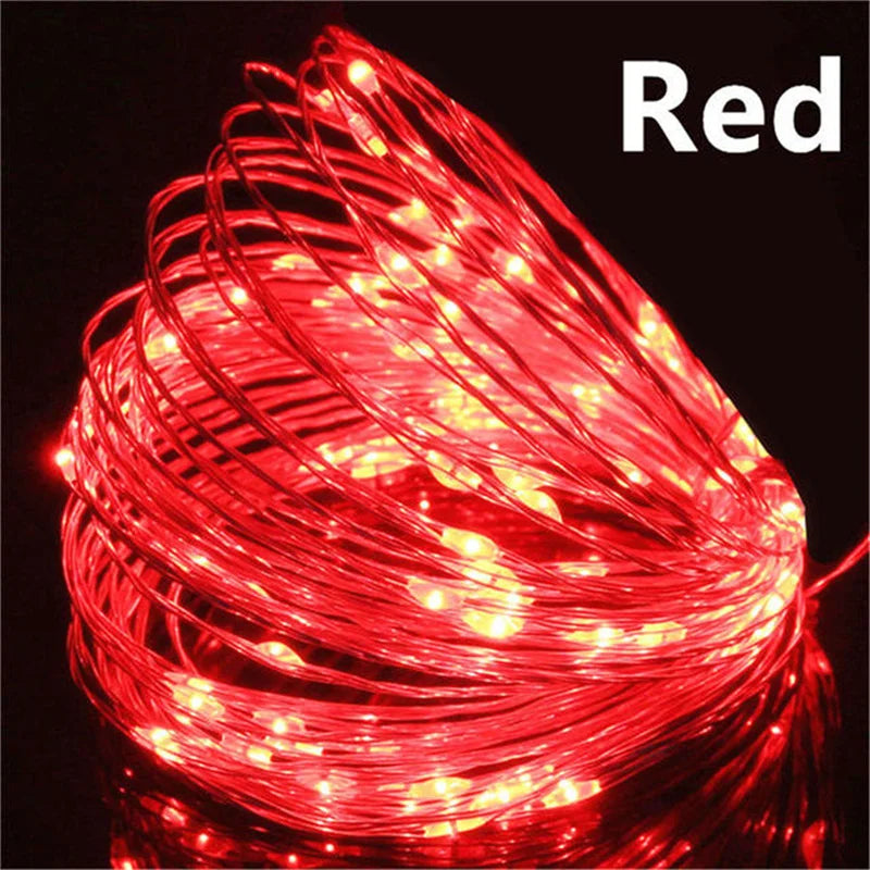 USB Led Fairy Lights Copper Wire String 1/2/3/5/10/20M 200LED Holiday Lamp Garland For Christmas Tree Wedding Party Decoration
