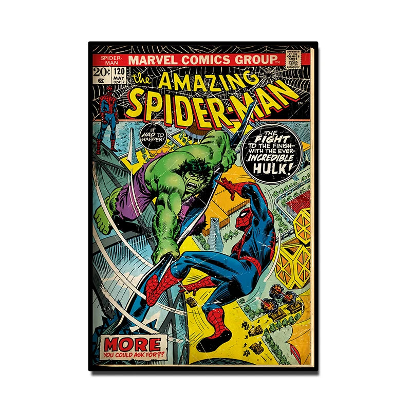 Retro Marvel Super Hero Decorative Painting Anime Spider Man Art Poster American Film Mural Home Childrens Room Wall Decor Pr